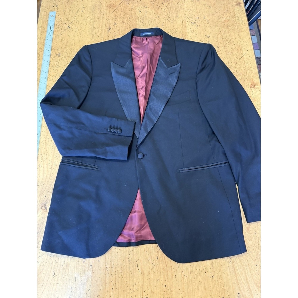 Suitsupply Tuxedo Black Silk Vitale Barberis Canonico 110s Wool 46S Measurements